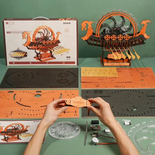 Puzzle 3d Rokr Robotime Barco Vikingo Rompecabezas