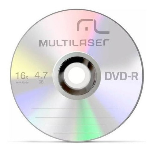 Dvd-r Gravável 4.7gb 120min 16x Dv061 Multilaser 50 Unidades