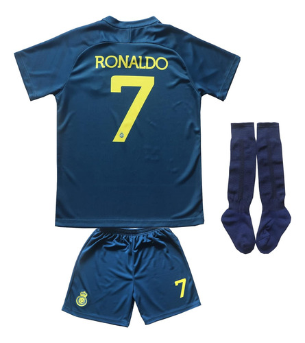 Leenbd Ronaldo No #7 Away Nassr Riyadh Al Kit De Camiseta De