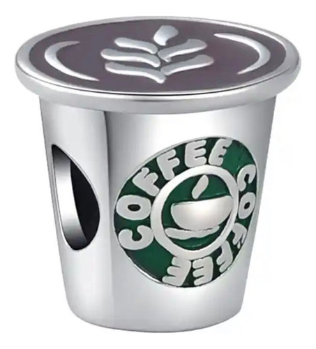 Charm Dije Taza De Café Love Coffee En Plata 925 