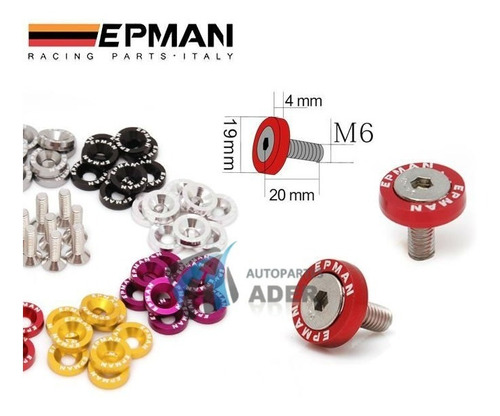 Imagen 3 de 7 de Arandelas Anodizada Aluminio Moto Auto Atv 6mm M6 Epman X8
