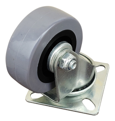 Imagen 7 de 10 de Kit 2 Ruedas Giratorias Pvc 50x18 Mm Sin Freno Acero Mueble