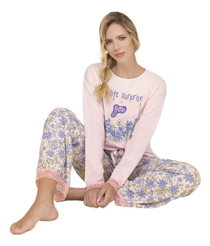 Pijama Invierno Dama Mangas Largas So Pink 11672 Surprising