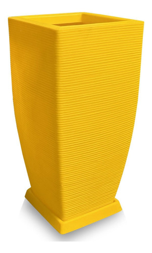 Vaso De Planta + Prato Grande Alto Polietileno 90x40 Amarelo