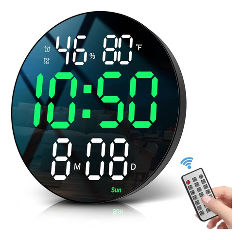 Reloj Pared Digital Control Remoto Inteligente Alarma Dias