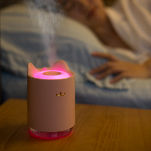 Humidificador Difusor Puerto Usb Gato Bigote 7 Luces 320ml