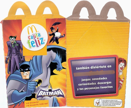 Mc Donalds Batman Little Petshop 2011  Cajita Feliz Vacia