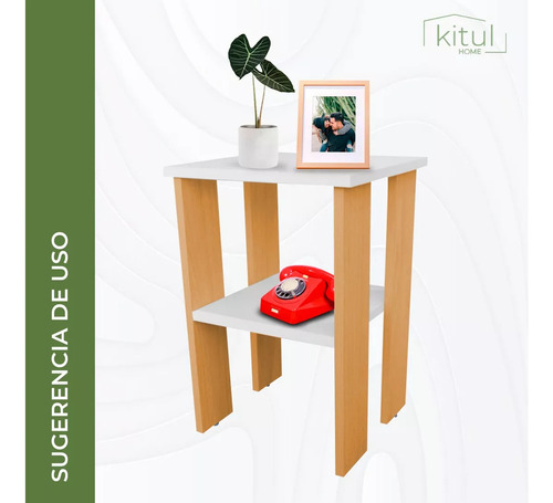 Mesa De Centro Lateral Minimalista Auxiliar Buró 2 Niveles