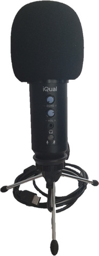 Imagen 6 de 9 de Microfono Condensador Iqual Fm669u Usb Profesional + Tripode