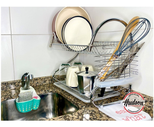 Imagen 9 de 9 de Secaplatos Escurridor Acero Hudson 2 Pisos Con Bandeja