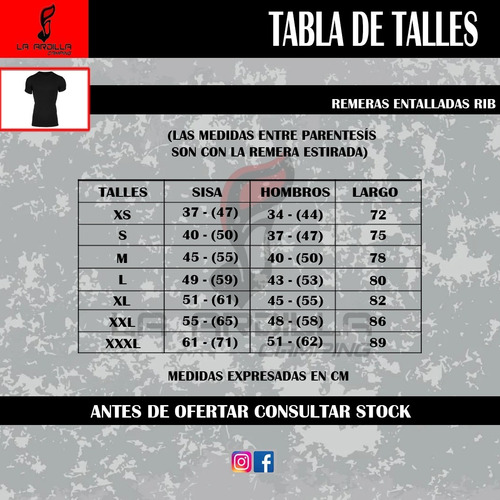 Imagen 2 de 5 de Remeras Entallada Rib Militares/uca/táctica Colores Lisos