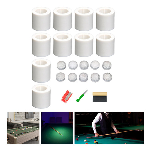 10pcs Billard Cue Stick Ferrules Set Compacto Instalación