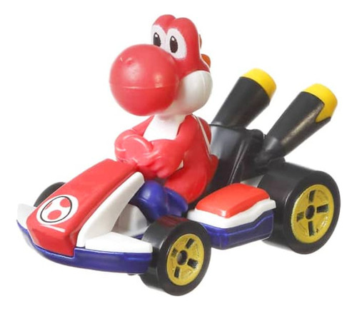 Diecast Hotwheels Mario Kart Red Yoshi Standard Kart - Toty