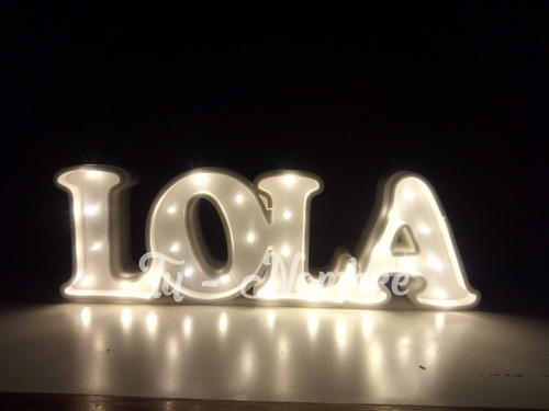 Nombres Iluminados 4 Letras 20 Cm Polyfan Tunombreimporta