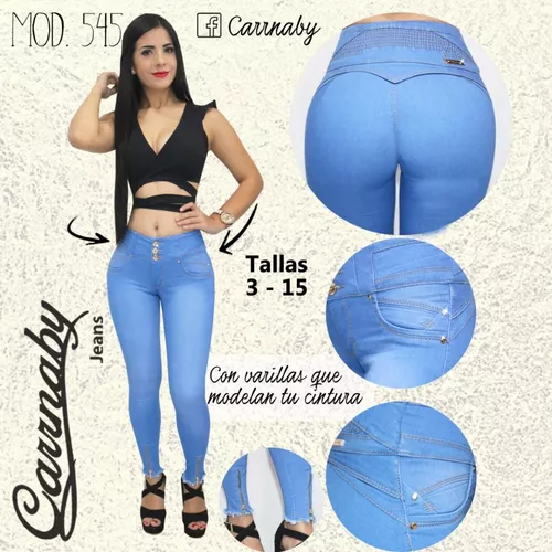 Pantalon Mezclilla Dama Corte Colombiano Carrnaby Talla 11