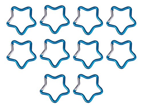 2 Mosquetón En Forma De Estrella De De 10 Piezas, Azul