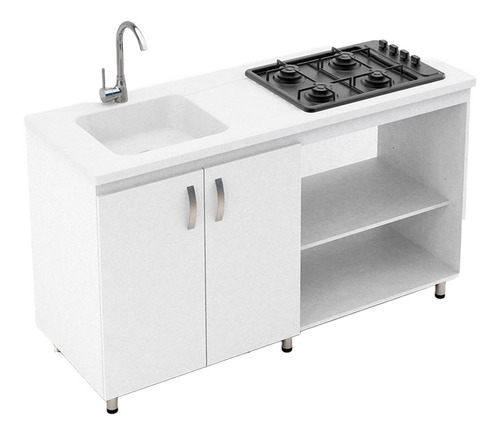 Cocina Integral Vive 150x55cm + Mesón Lavaplatos + Estufa