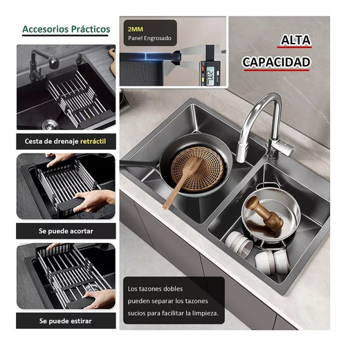 Lavaplatos Doble Empotrado Lavaplato Acero Inoxidable 78x43