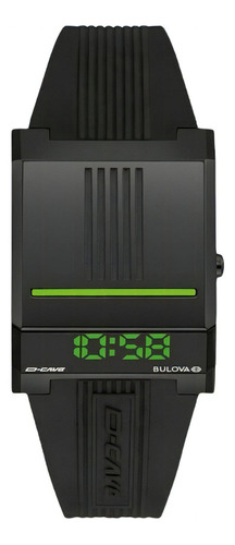 Relógio Bulova Computron 98c141, cor original da pulseira masculina: preto/verde, cor da moldura: preto, cor de fundo, preto/verde
