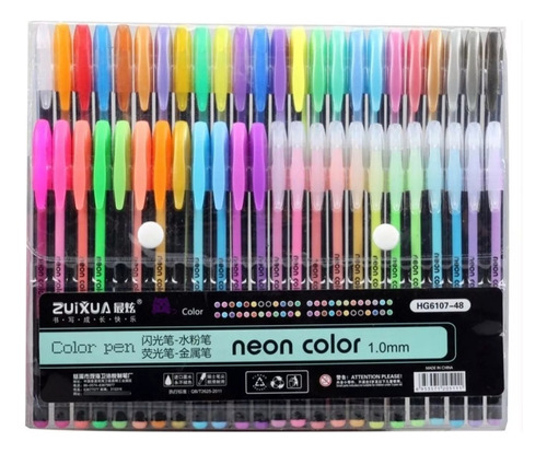 Esfero Gelx48 Bolígrafos Color Neó - Unidad a $1040