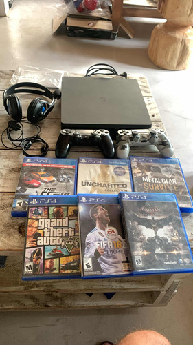 Play Station 4 Tb Con Juegos, Joystick Original Y 1 Replica