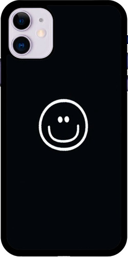 Funda Para Celular Diseño Carita Feliz Smiley Face Negra