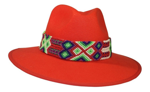 Sombrero Artesanal Rayuela Color Rojo Menta