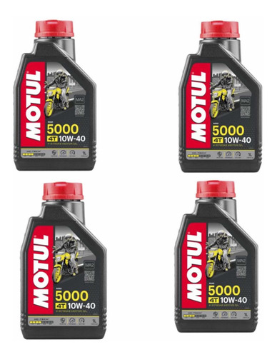 Kit Óleo Motul 5000 10w40 Semissintético 4t Hc-tech (4 L )