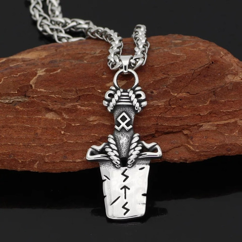 Collar Vikingo Espada Hofund De Heimdall Protector Bifrost
