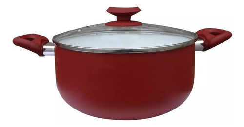 Cacerola Ceramica 24cm Antiadherente Tapa Vidrio Silicona