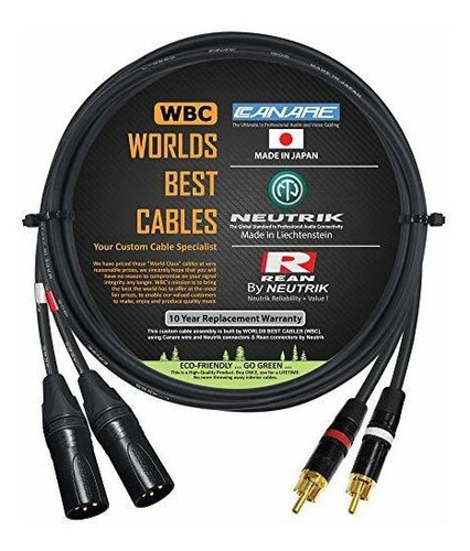 Cable Para Micrófono: Par De Cables Rca A Xlr (macho) De 2.5