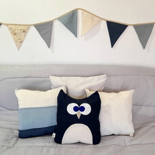 Imagen 8 de 10 de Combo X3 Almohadones Búho Animalitos Decoración Infantil