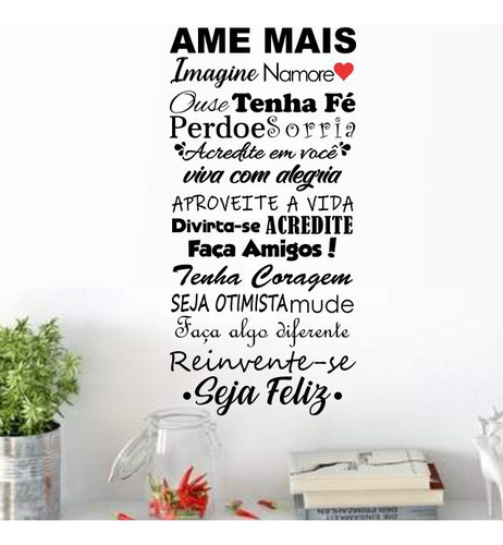 Adesivo De Parede Decorativo - Frases - Ame Mais