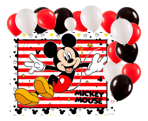 Kit Festa Mickey Mouse Decoração Painel Gg+ 150 Bexigas