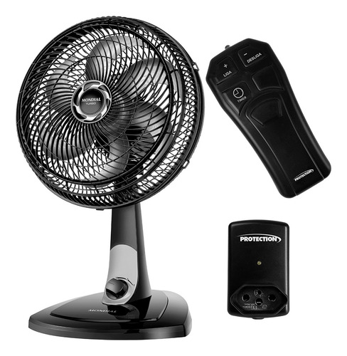 Ventilador De Mesa Turbo 30cm 6 Pás Mondial Com Controle Remoto Protection Pt-370 127v