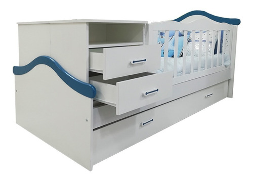 Cuna Cama Funcional Cajonera Baulera Cambiador Infantil Bebe