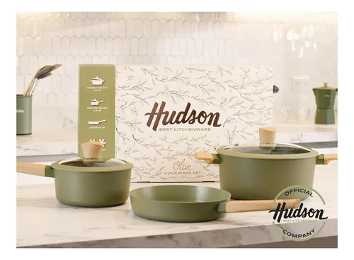 Batería De Cocina Hudson 5 Piezas Antiadherente Aluminio