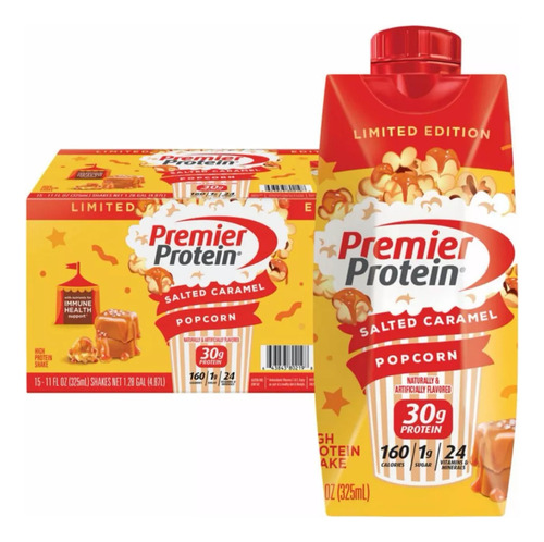 Malteada Premier Protein Salted Caramel Popcorn 15 Pack