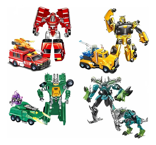 Robot De Juguete Tipo Transformers Calidad Top Economico Robot Naranja Con Verde