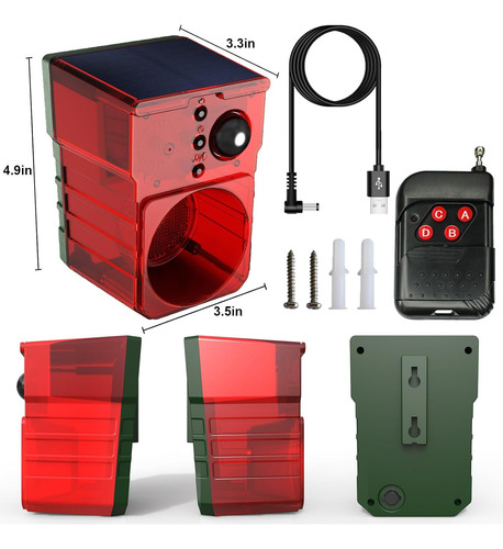 Alarma Solar Con Sensor De Movimiento Para Exteriores E Inte