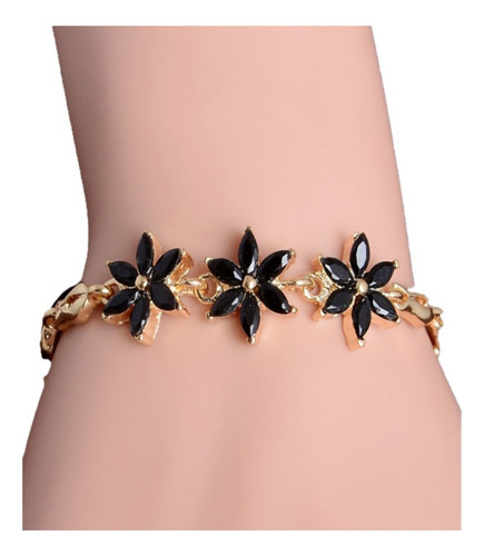 Pulsera Brazalete De Flores De Cristal Para Mujer