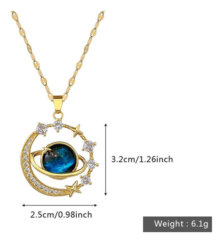 Collar De Mujer Golden Planet Collar De Circonitas