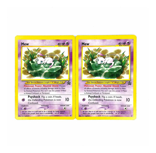 Mew 47 X2 - Cartas Originales Pokémon Black Star Promo 2002