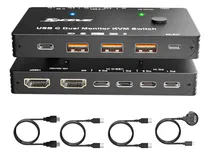Comprar Kvm Conmutador 2hdmi 4k\u002F1080p Usb 3.0 2laptops - 2monitores