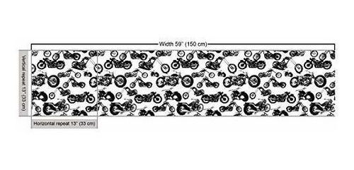Tela De La Motocicleta Por El Patio Retro Patrón De He...