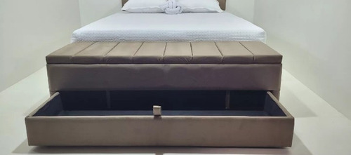 Baulera/cajonera Pie De Cama Doble Canelón/ Bastones 70/80cm