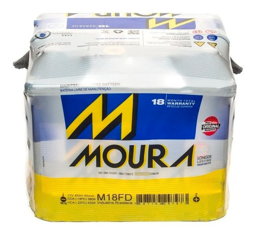 Imagen 1 de 9 de Bateria Moura M-18fd 12x45 45 Amp 450cca
