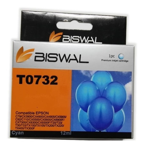 Tinta Generica Compatible T0732 C79 Cx3900 Tx200 Cian