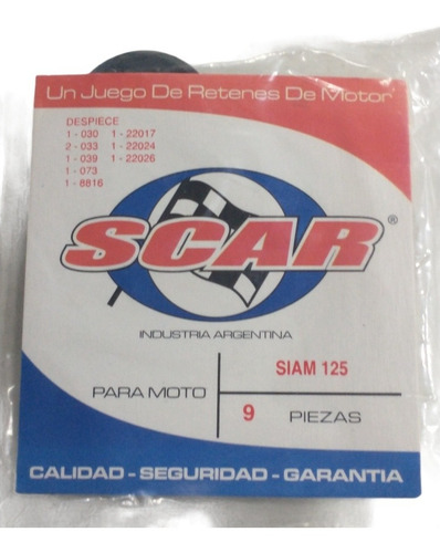 Imagen 3 de 6 de Kit Retenes Y Juntas Siambretta 125 Ld Std Excelente Calidad