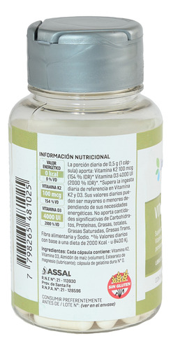 Innova Naturals Vitamina K2 + D3 3 Unidades X 30 Cápsulas Sin Sabor